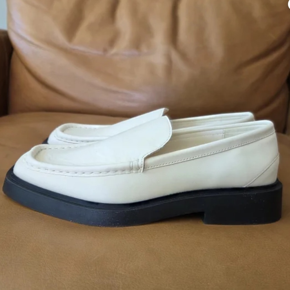 Mango Women's Cream Loafers with Black Soles - Picture 5 of 7